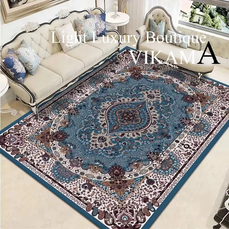 VIKAMA Bohemian Style Crystal Pile Carpet Home Living Room Bedroom Sofa Decorative Floor Mat Anti-slip Dirty Resistant Washable