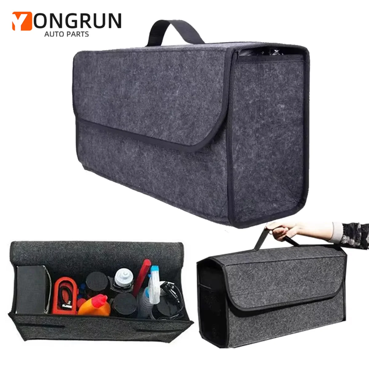 1pc Auto Falten Lagerung Tasche, Auto Stamm Filz Tuch Lagerung Tasche Nicht Klebstoff Stamm Auto Lagerung Tasche Auto Werkzeug Lagerung Tasche