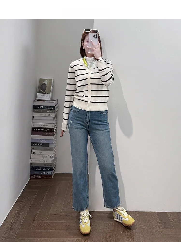 

Женский шерстяной свитер премиум-класса для тяжелой промышленности, плотной вязки, с защитой от катышков, красивый, весна 2025