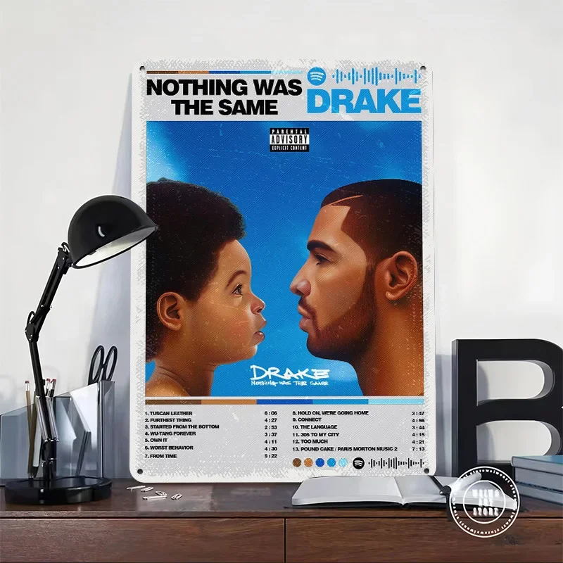 Drake - Nothing Was The Same Album 3D Texture Metal Poster Customized Wall Art Tin Sign Gift for Mancave Gaming Decoration Room