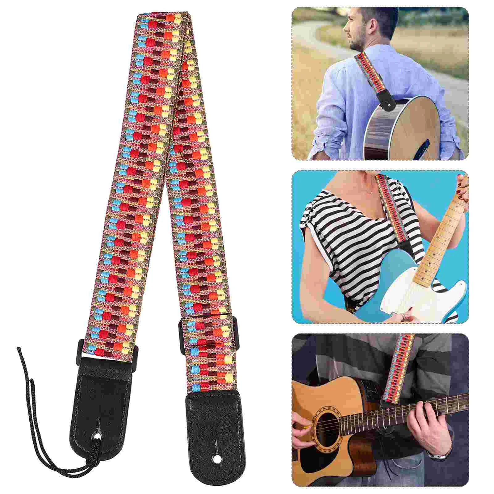 

Guitar Strap Neck Widened Ukulele Belt Pick Musical Instrument Sling Accessories Polyester