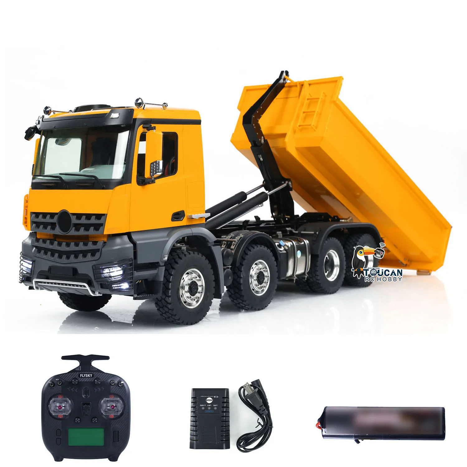 Kabolite K3365 K3366 1/14 RC Hydraulic Dump Truck 8X8 RTR Remote Control Tipper Cars Dumper 2-Speed Model Light Sound Set RC Toy