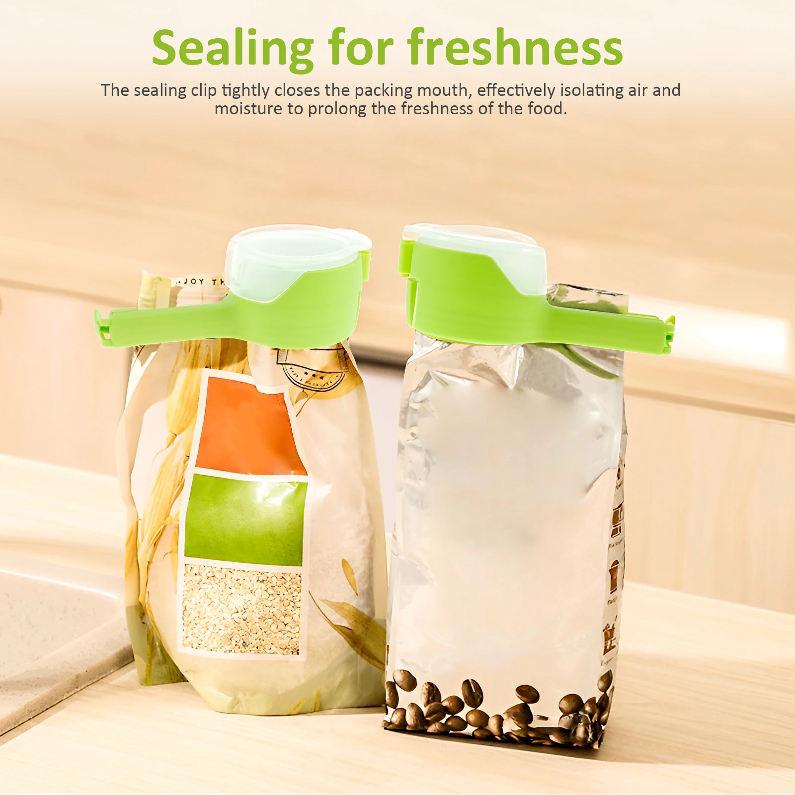 Food Preserving Bag Closure Clip Oat Dispenser Spout Snack Bag Clip Moisture Seal Clip Fresh Keeping Sealer Clamp Kitchen Gadget