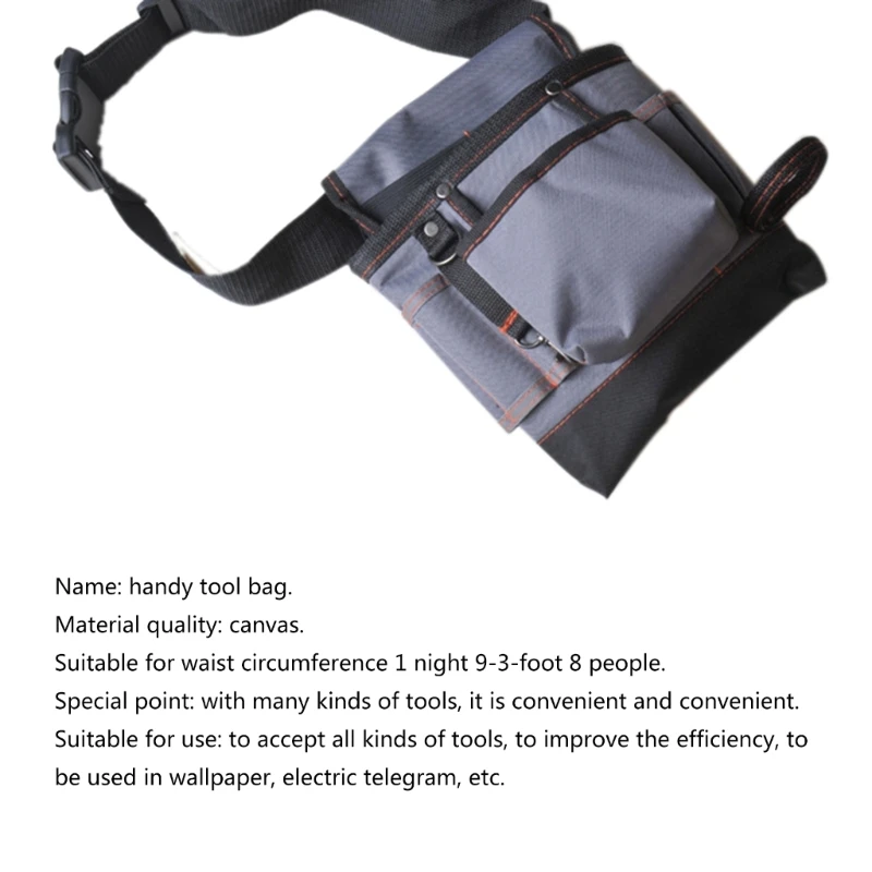 Bolsa herramientas cintura resistente, bolsa herramientas, riñonera ajustable para electricistas, envío directo