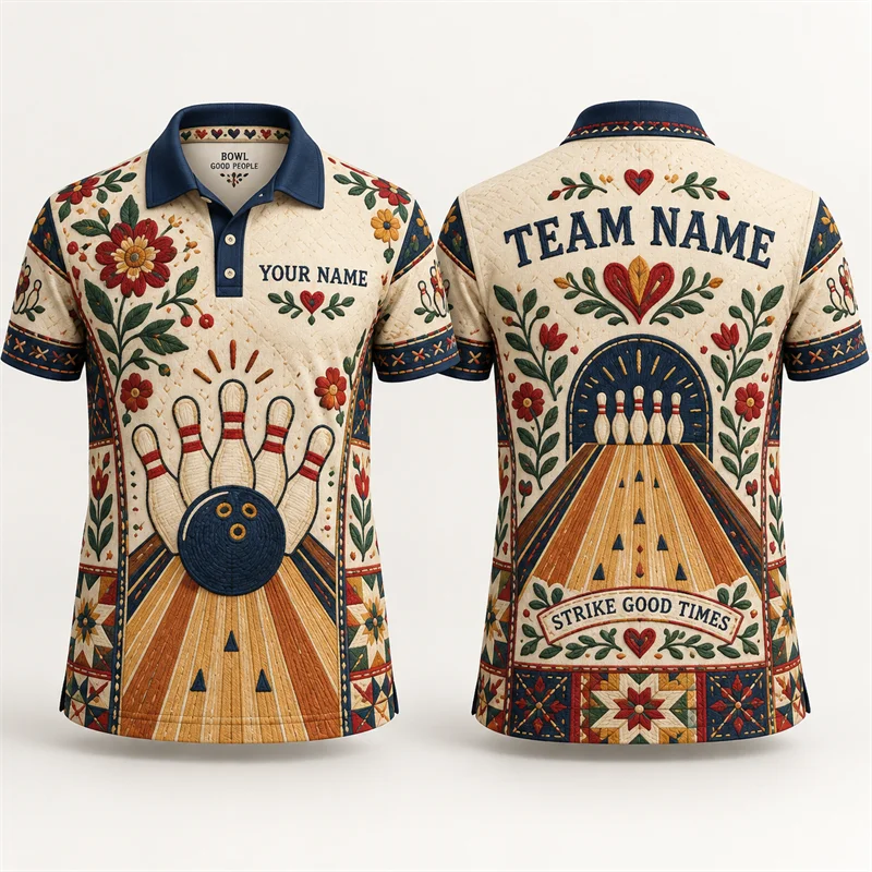 Personalized Bowling Polo Shir - đánh giá và giá Short Sleeve Bowling Shirt Retro