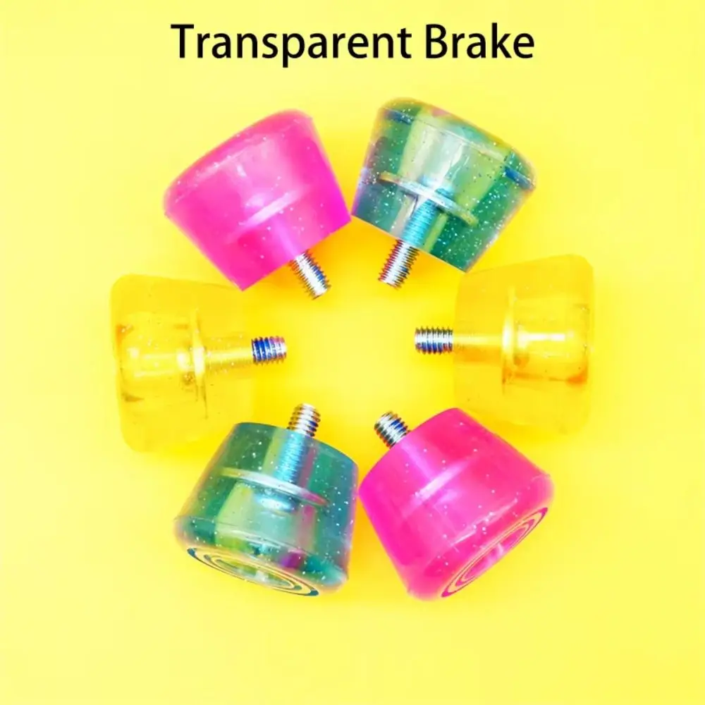 Anti-Slip Roller Skate Brake Stoppers Hollow Round Replacements Skates Brake Block Colorful PU Material Inline Skates Brake view 3