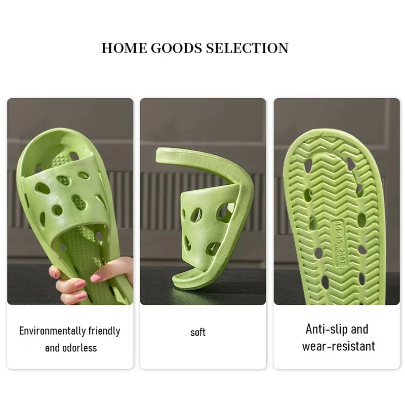 Badezimmer Haus Käse Hausschuhe Leichte Wasser Undichte Strand Flip Flop Rutschfeste Pool Schwimmen Aqua Schuhe – Detail 4