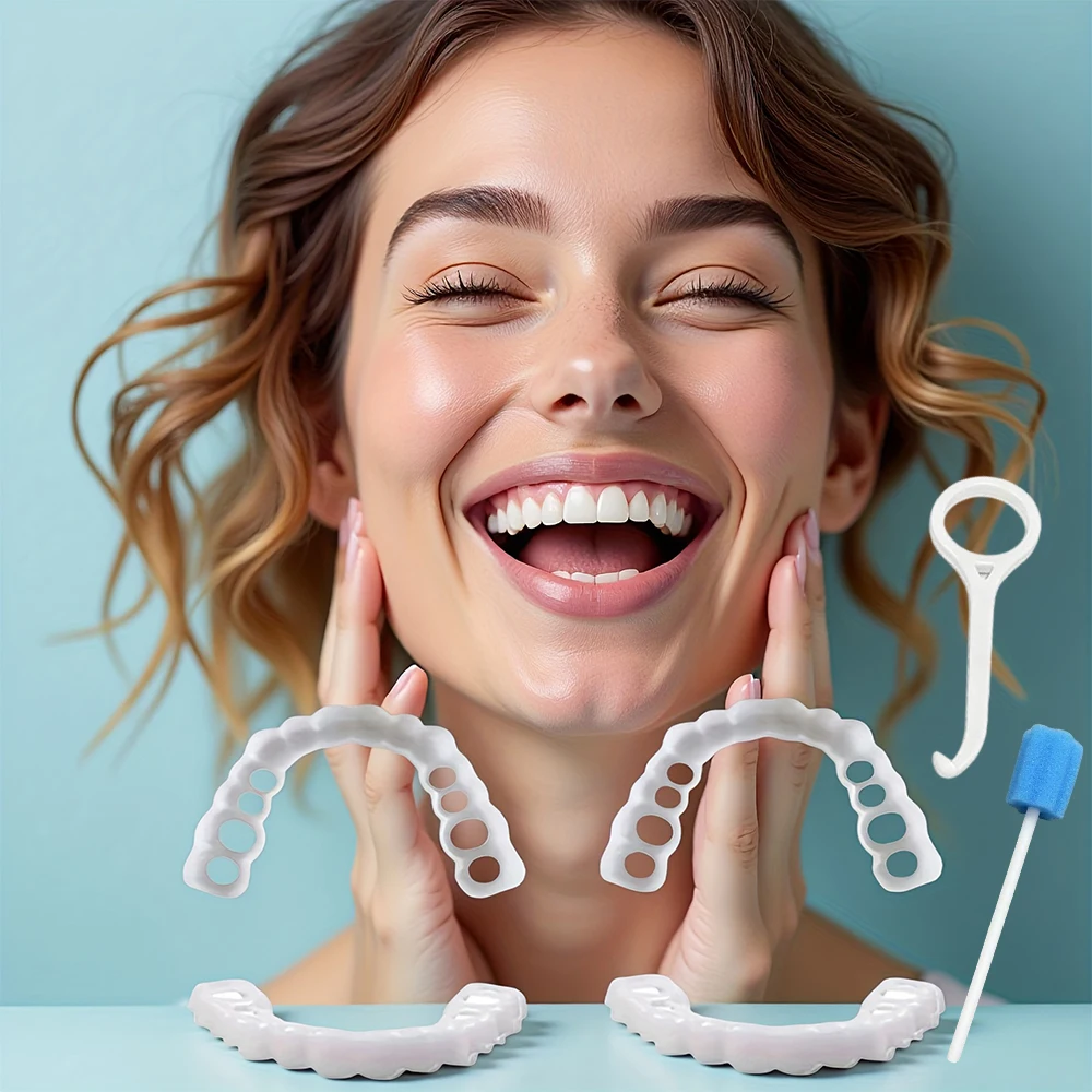 Confidence Building Teeth Veneers, Instant Bright Smile, Help shy people show confident smile bravely H2931