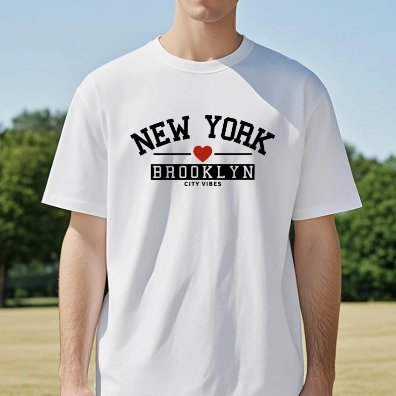 

New York Brooklyn City Vibes Letter Print T Shirt men Women Breathable Casual o neck Tshirt Street Hip Hop Summer Fashion tees