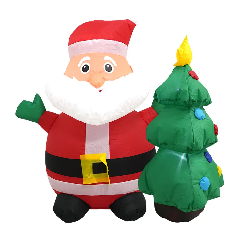 

3 FT Inflatable Santa Claus with Christmas Tree Airblown Christmas Decoration with LED Light Animated for Yard Lawn Party Toys