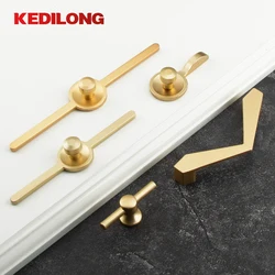 KEDLO Furniture Hardware Modern Fashion Gold Handle European Style Simple Cabinet Handle Drawer Wardrobe Zinc Alloy Handle