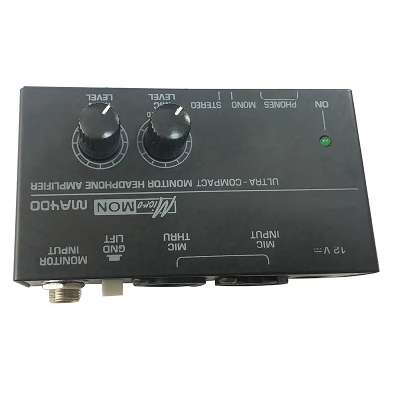 ABKQ-2X New MA400 Headphone Preamplifier Microphone Preamplifier Audio 6.35Mm & 3.5Mm Headphone Outputs Mixer EU Plug