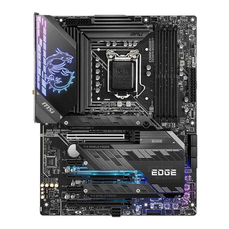 MSI MPG Z590M Gaming Edge WiFi Gaming Motherboard Micro-ATX,LGA 1200 DDR4, PCIe 4,Dual M.2 Wi-Fi 6E, DP/HDMI, Mystic Light RGB