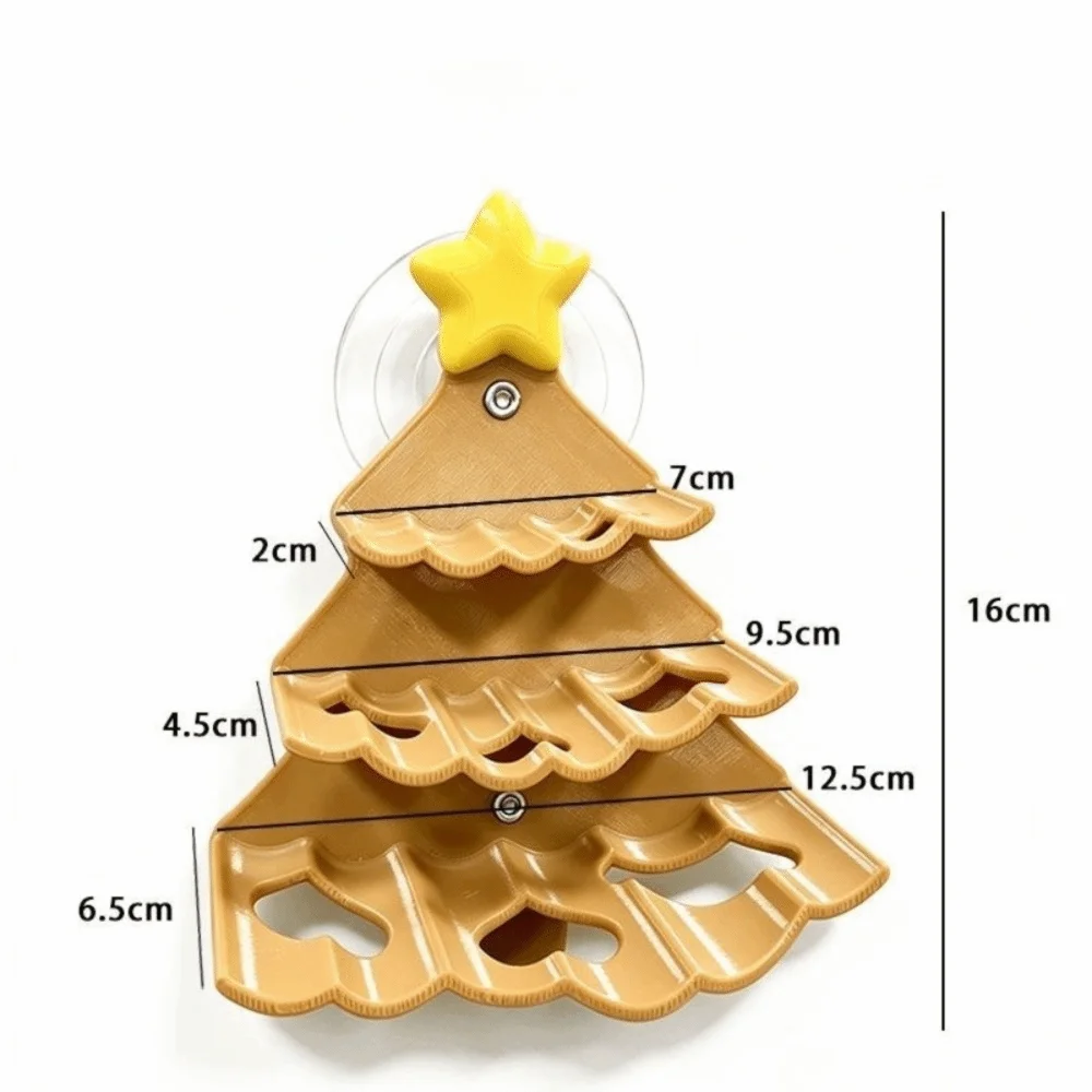 Suction Cup Reptile Climbing Platform Plastic Detachable Feeding Bowl Christmas Tree Ledge Forest Green Tree Shape