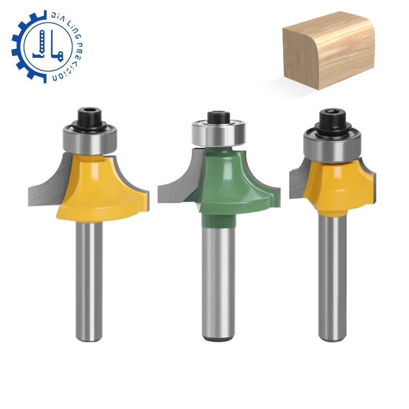 CNC Wood Router Bits With Bearing 6mm Shank Woodworking Coner Round Over Router Bit Bearing 8mm Router Bit Set for Woodworking