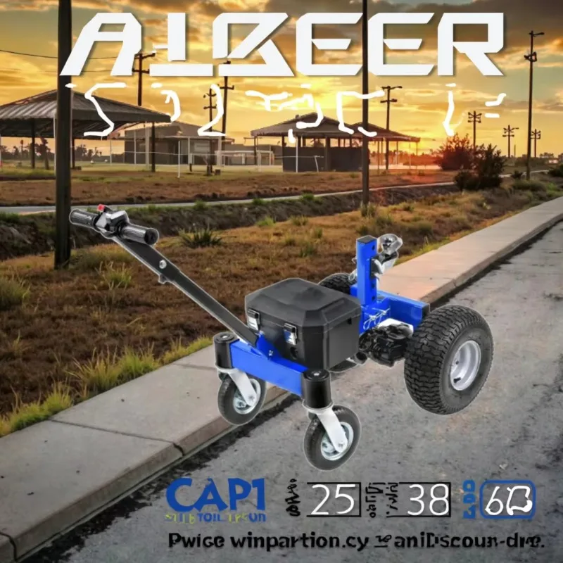 Electric Power Trailer Dolly 800W 1500kg Capacity 4-Wheel Heavy Duty Metal Manual Tongue Jack