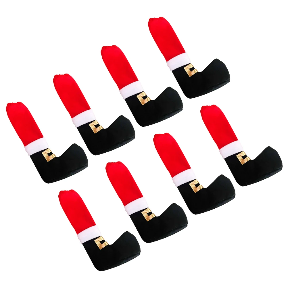 

8Pcs Christmas Table Feet Covers Lovely Cartoon Chair Leg Sleeves Protect Floor Glide Smoothly for Dining Room Bar Stool Patio
