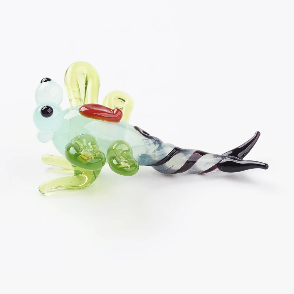 20pcs 3D Dragonfly Lampwork Display Decoration Insect Glass Aquarium Figurine Statues Mini Sculptures 25~30x22~25x12~15mm