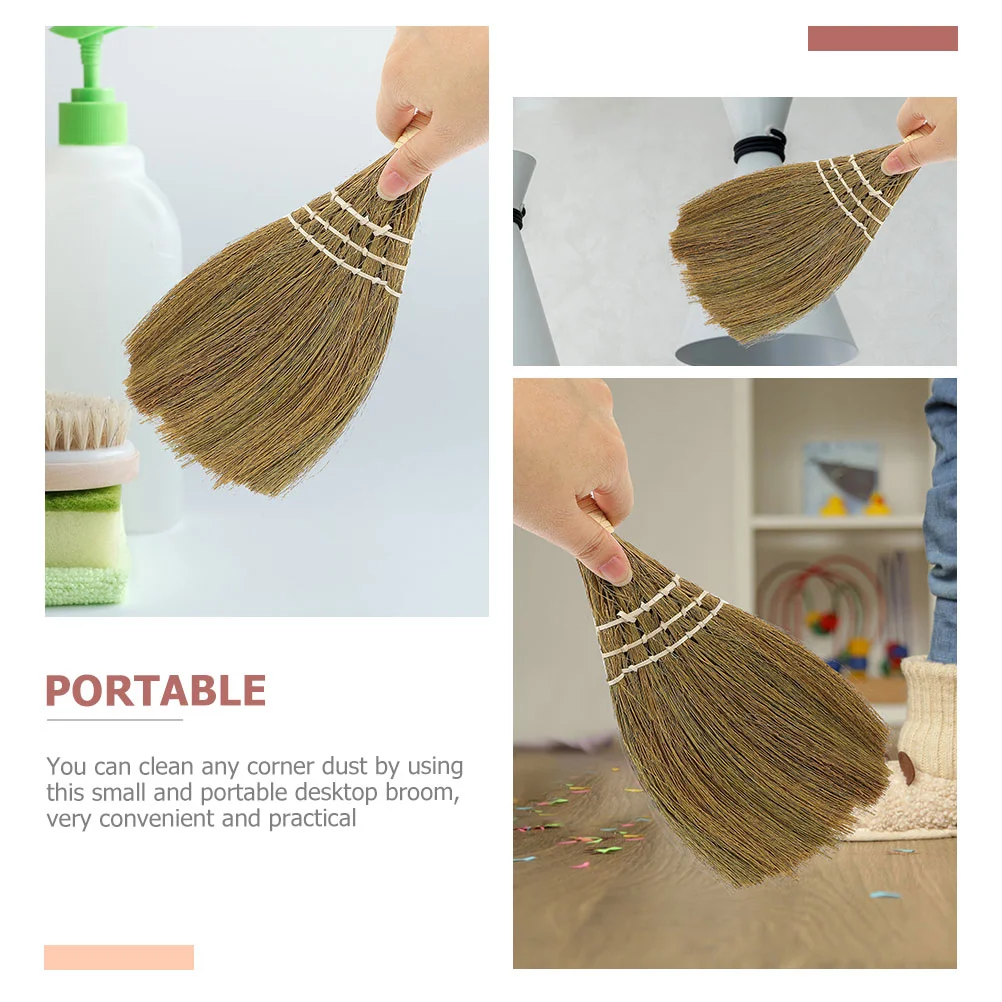 Short Handle Broom Flexible Desk Dust Broom Kitchen Countertop Broom Small Cleaning Broom straw broom