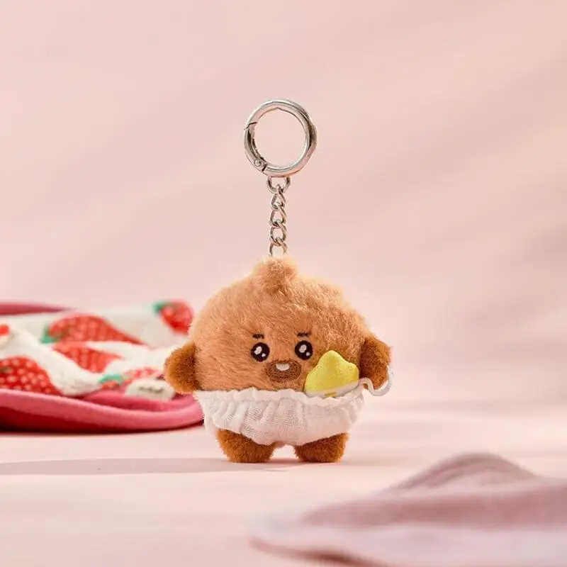 10 cm Anime Cartoon Bt21 Tata Cooky Niedliches Plüschtier Mode Plüschtier Zubehör Rucksack Schlüsselanhänger Zubehör Geschenk für Freunde