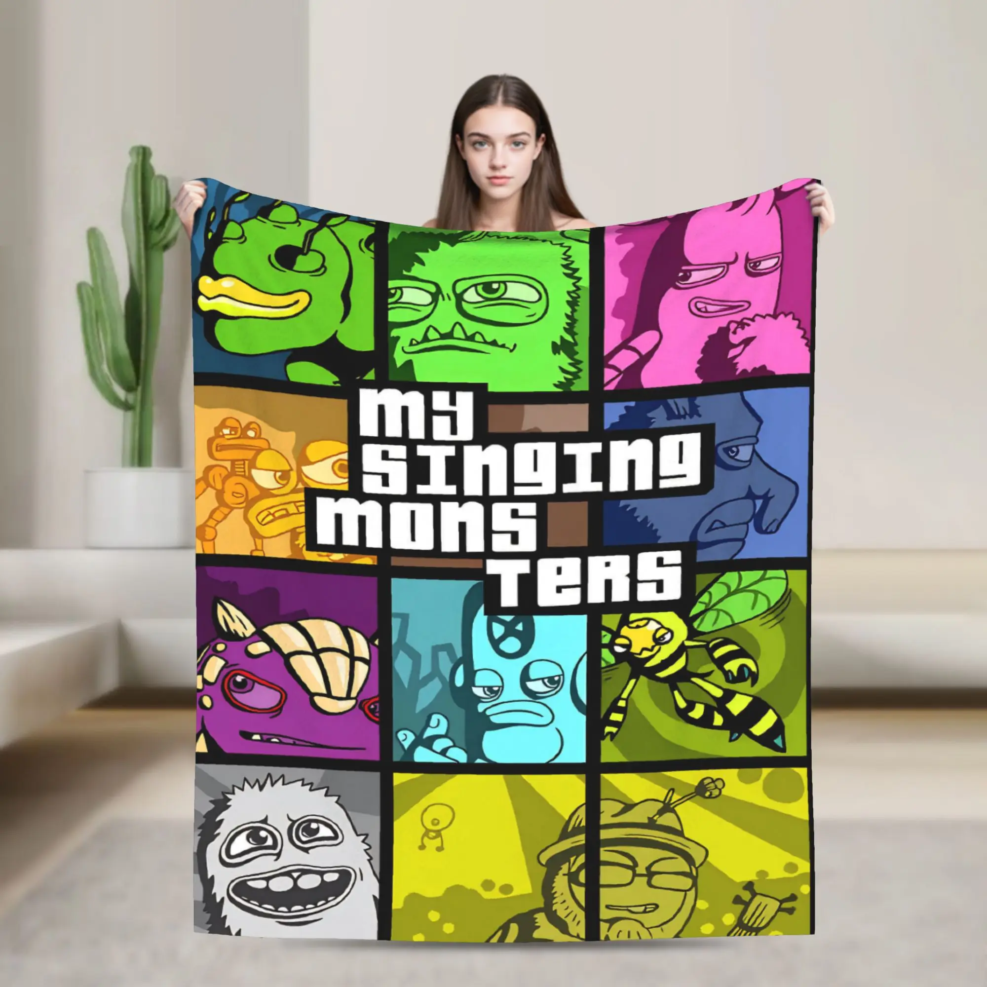 

My Singing Monsters Blanket Quality Warm Comfy Throw Blanket Winter Travel Office Bedroom Casual Bedspread