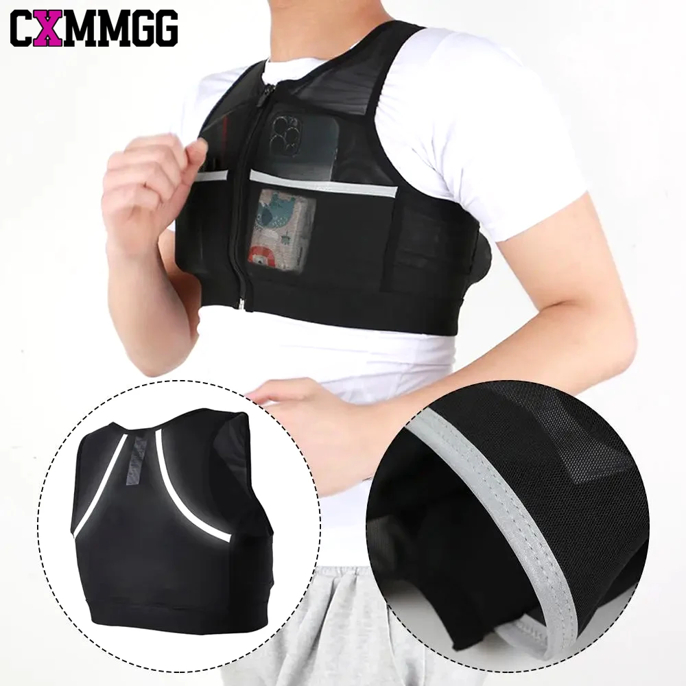 

1PCS Reflective Running Vest with Hydration Pack - Adjustable, Breathable,Multi-Pocket Design for Trail Running,Hiking & Cycling