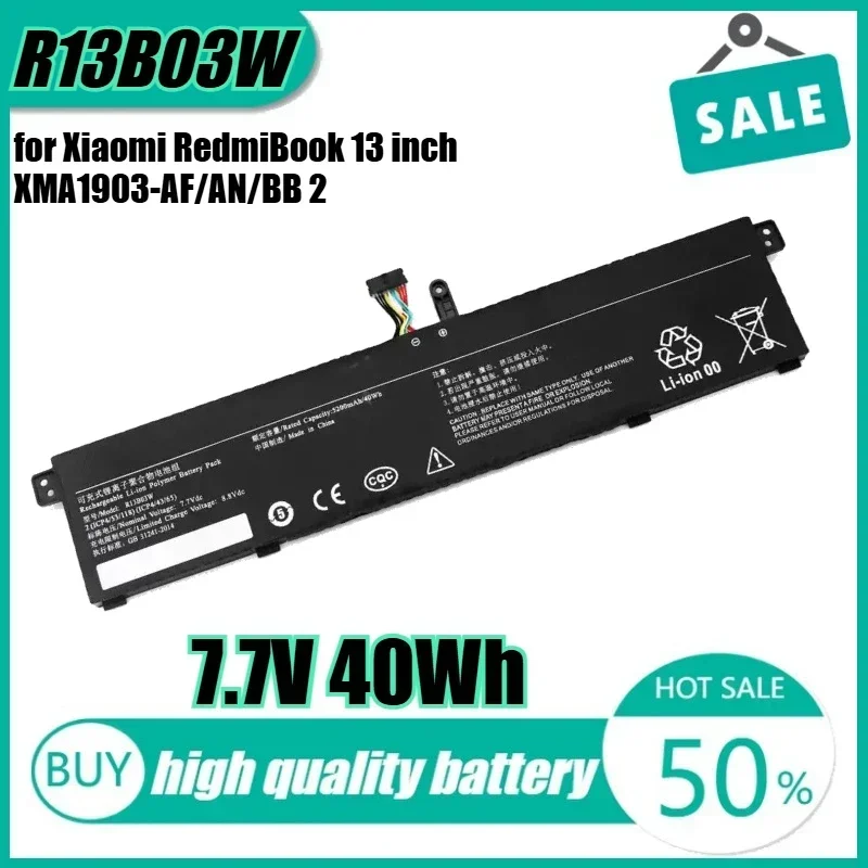 

7.7V 40Wh R13B03W Laptop Battery for Xiaomi RedmiBook 13 Inch XMA1903-AF/AN/BB 2(ICP4/43/65) (ICP4/53/118)