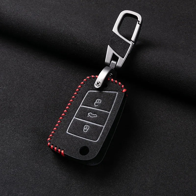 

Leather Car Key Cover Case For Volkswagen VW Golf 7 MK7 VII GTI Tiguan MK2 Polo Caddy T5 Skoda Octavia A7 Kodiaq Seat Ateca Leon