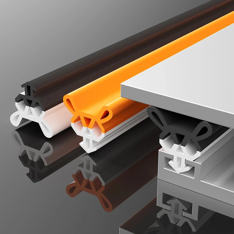 4M TPE Window Seal Strip Self-adhesive Plastic Steel Window Insulation Weatherstrip Flexible Bilateral Windproof Dustproof Strip