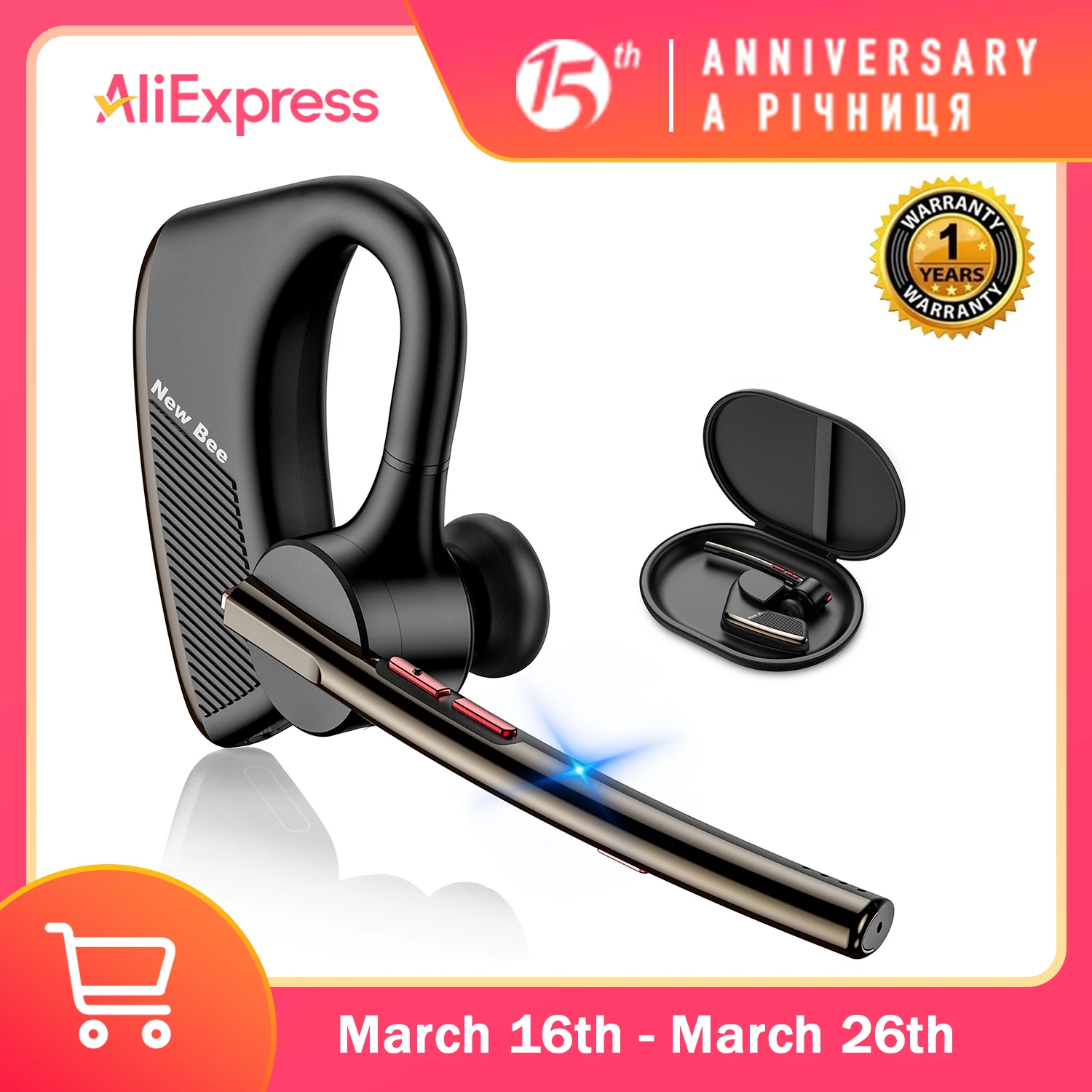 سماعة رأس بلوتوث لاسلكية جديدة Bee M50 5.2 سماعات أذن مع ميكروفون مزدوج بدون استخدام اليدين CVC8.0 سماعة أذن بخاصية إلغاء الضوضاء