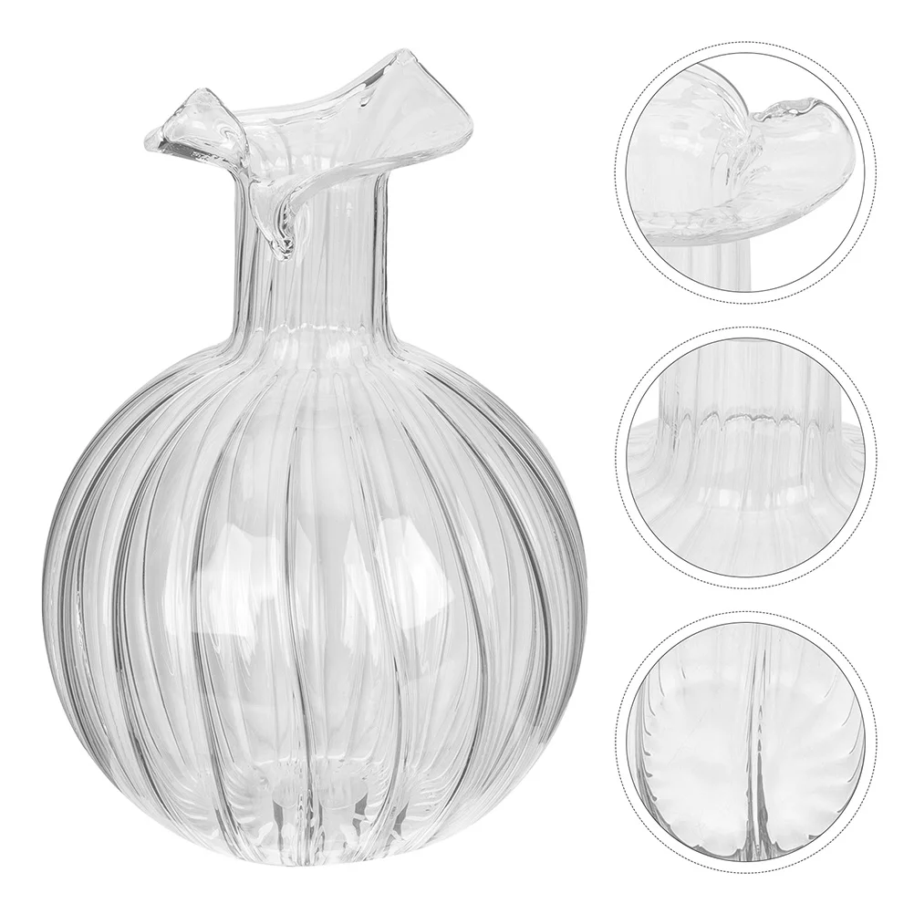 

2Pcs Clear Glass Vases Pomegranate Shape Decorative Hydroponic Planter Flower Holder Desktop Floral Arrangement Vase