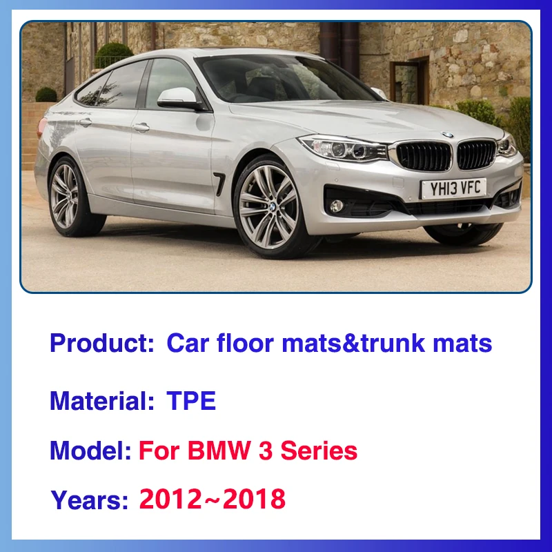 For BMW 3 Series Accessories 2012~2018 F34 TPE Car Floor Mats Waterproof Anti-scratch Mud Carpet Full Rug LHD Foot Pads Cushion