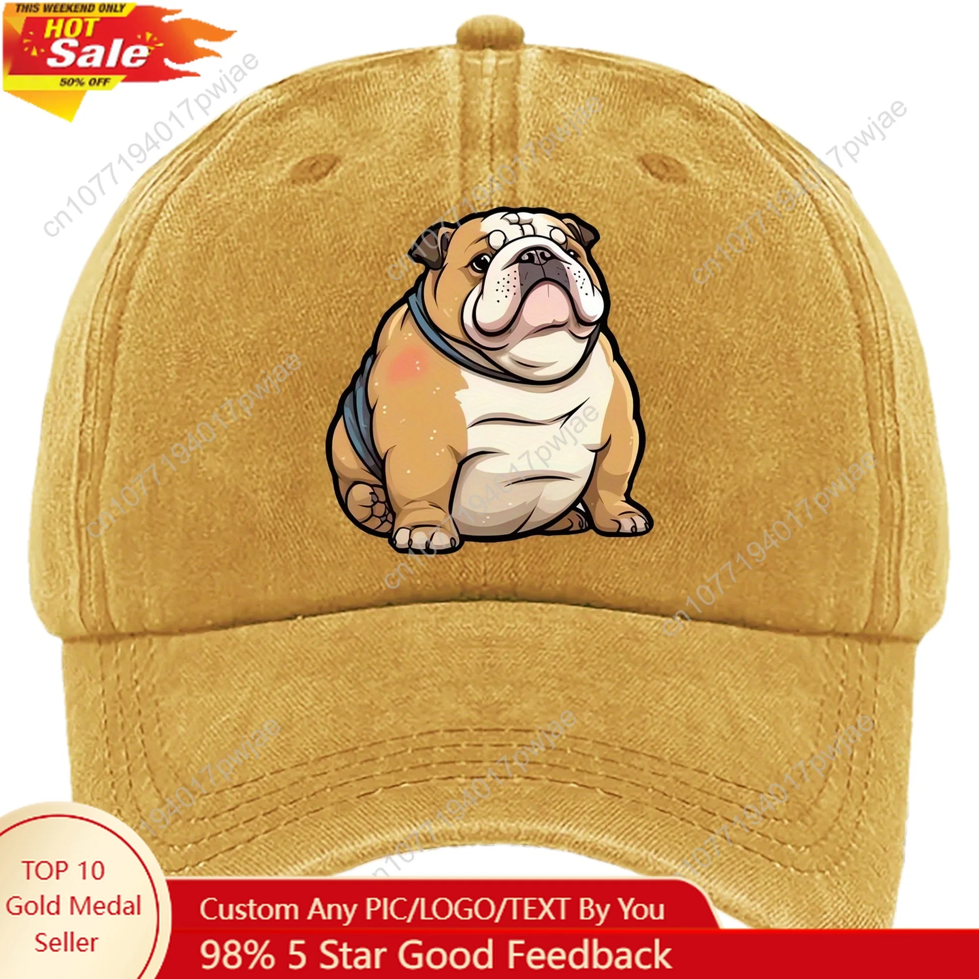 

A Fun-Themed Baseball Cap Featuring a Design of "@4752@ a Cute Dog", Available in Multiple Colors And Adjustable Sizes, Made fro