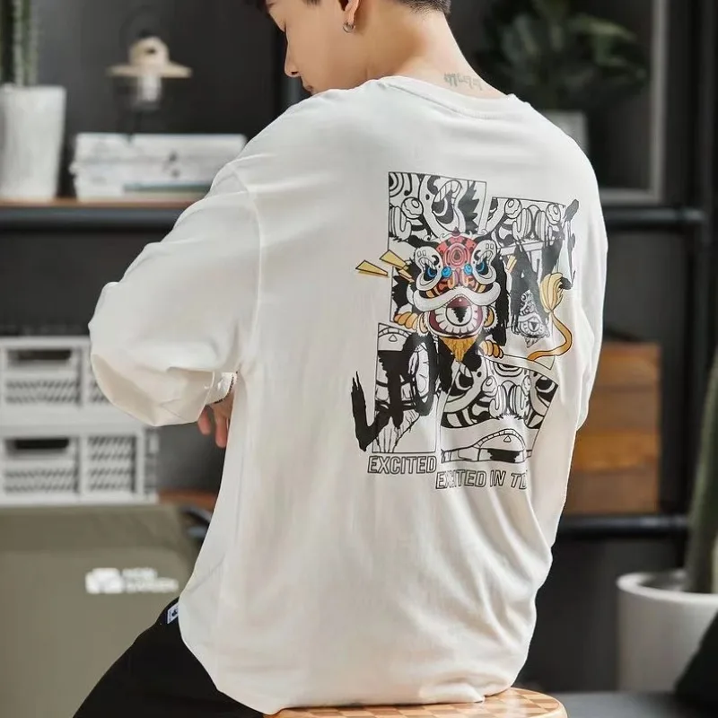 

Base Layer Printed T Shirt for Men High Quality New Man Pullovers Sale Xxl Korean Luxury High Brand Tshirt Spring Sweatshirts
