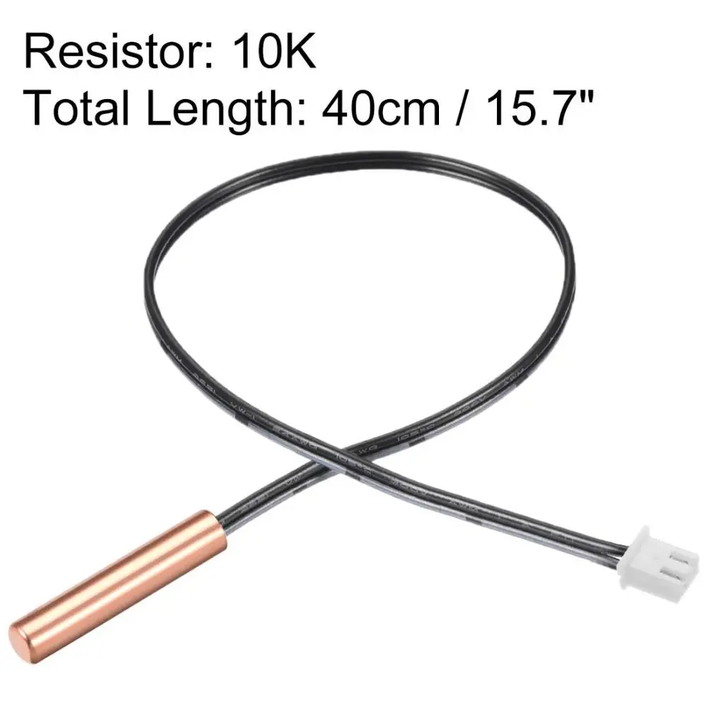 5 buah 10K 10K NTC termistor Probe tahan lama hitam 40cm /15.7 inci untuk AC tembaga sensitif Sensor suhu Kit