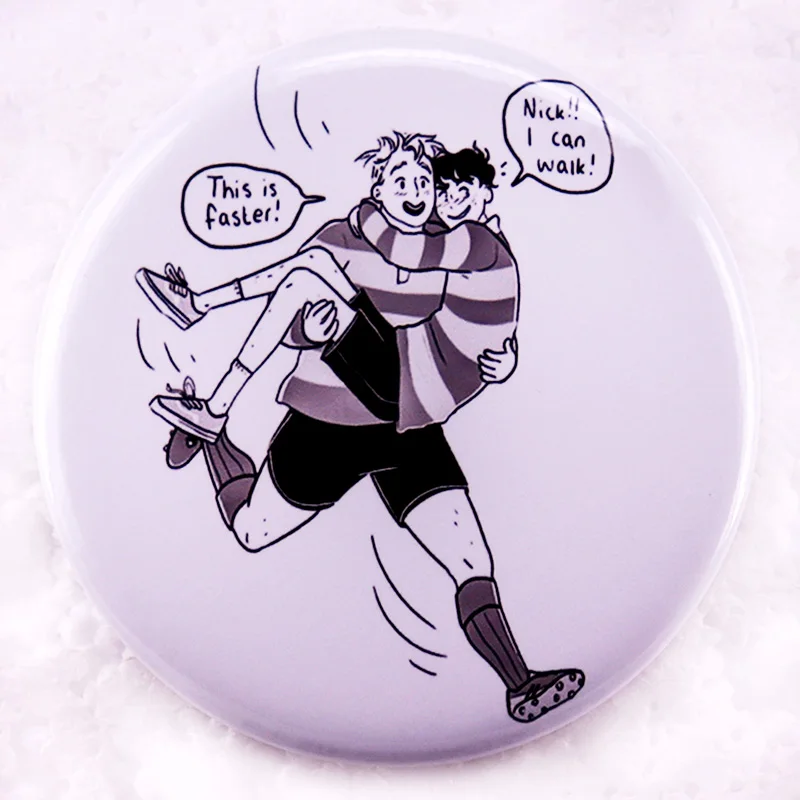 Heartstopper Pinback Button Pin LGBT BL Love Nick and Charlie Manga Tinplate Badge Romantic Comedy Drama Jewelry 58MM