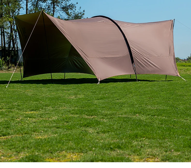 BISINNA Outdoor-Camping-Unterstand, tragbar, großes, silberbeschichtetes Vordach, Sonnenschutz, wasserdichtes Tunnelvordach für Reisen, Strand, Garten – Detail 8