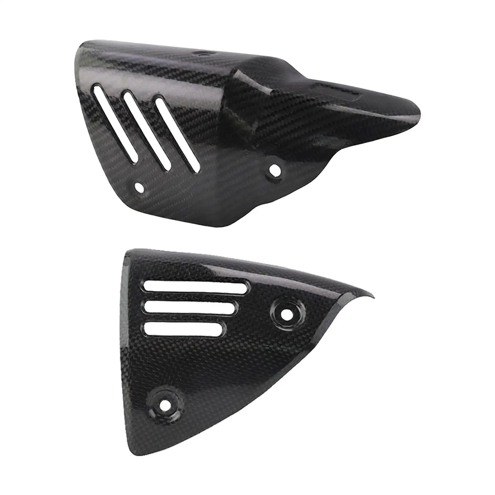Exhaust Deafener Pipe Heat Shield Cover Carbon Fiber Motorcycle Thermal Insulation Guard for Exhaust Pipe Slanted Mouth
