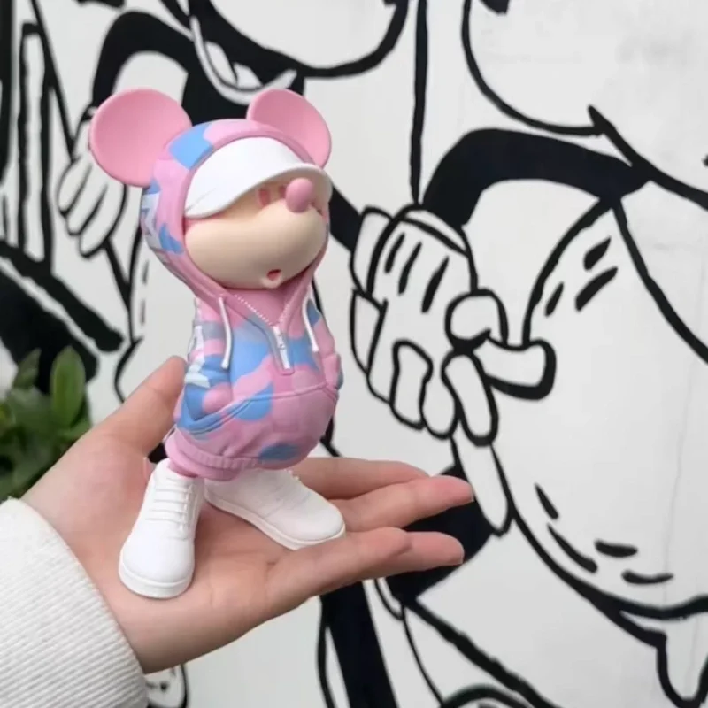 Figurines d'anime originales et authentiques Disney, sweat à capuche rose, Minnie Mickey, 2 styles, cadeaux de mariage, poupées d'ornement, jouets