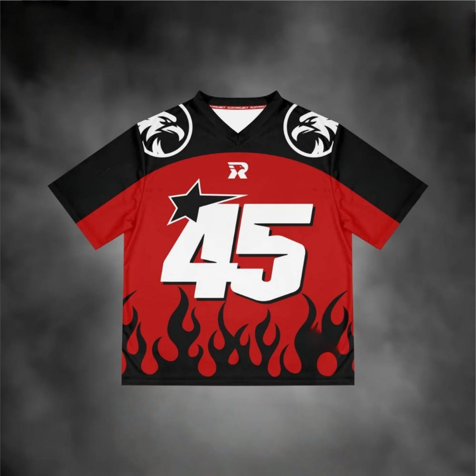 

Men's Quick-dry Tee 45 Number Graphic T shirt Red Black Style Dry Tee Eagle Logo Flame Pattern Casual Daily Wear Tshirt Trendy