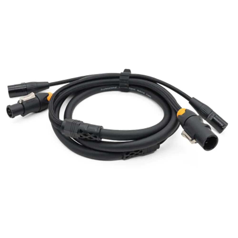 Series 2 channel professional power & signal hybrid cable with cat6.0 OFC oxygen-free without plug copper Braided shield