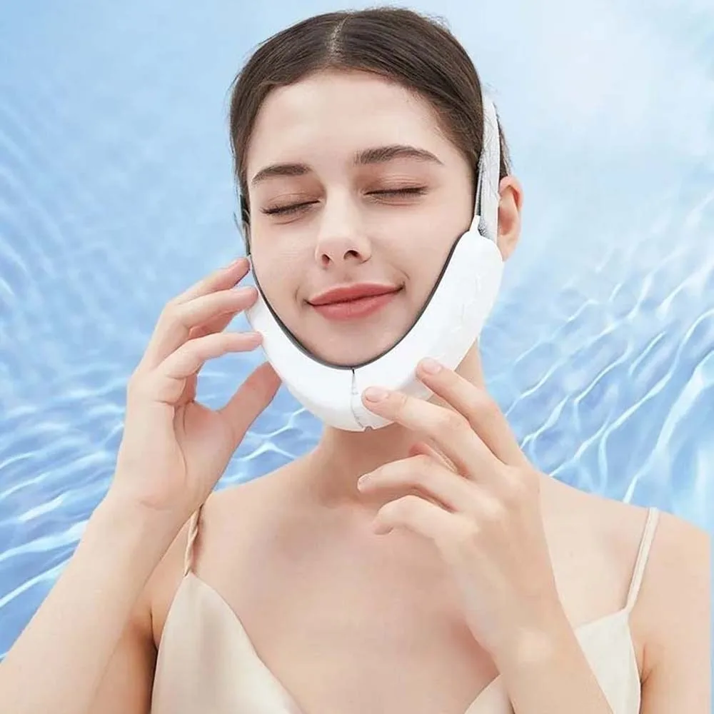 Urządzenie do modelowania twarzy V o wysokiej elastyczności, regulowane, składane, inteligentne urządzenie do masażu twarzy, przenośne urządzenie do liftingu twarzy z mikroprądami.