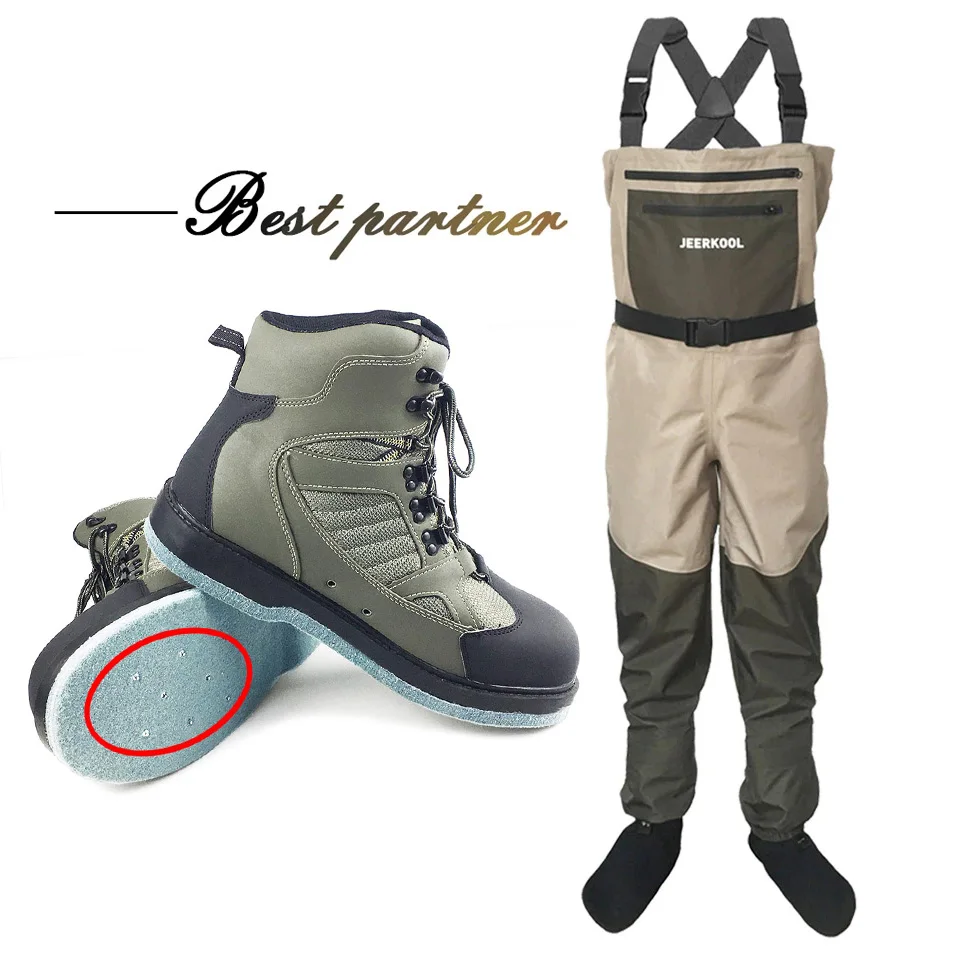 Outdoor Fishing Waders Waterproof Fly Fishing Clothes Hunting Reef Rock Fishing Wading Shoes Antiskid Felt Sole Fishing Boots