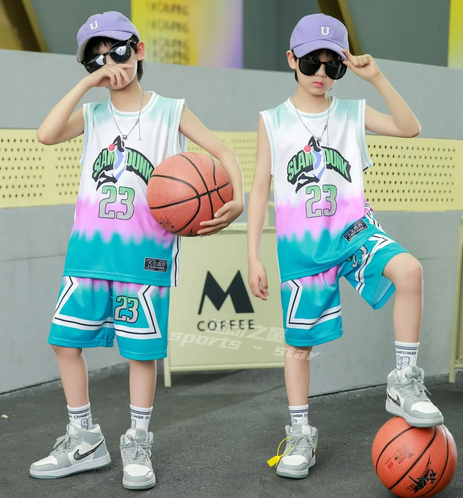 NEW 24/25 Children's clothing suit boy girl Basketball Jerseys 161 basketball vest  game team uniform training  Vest and shorts