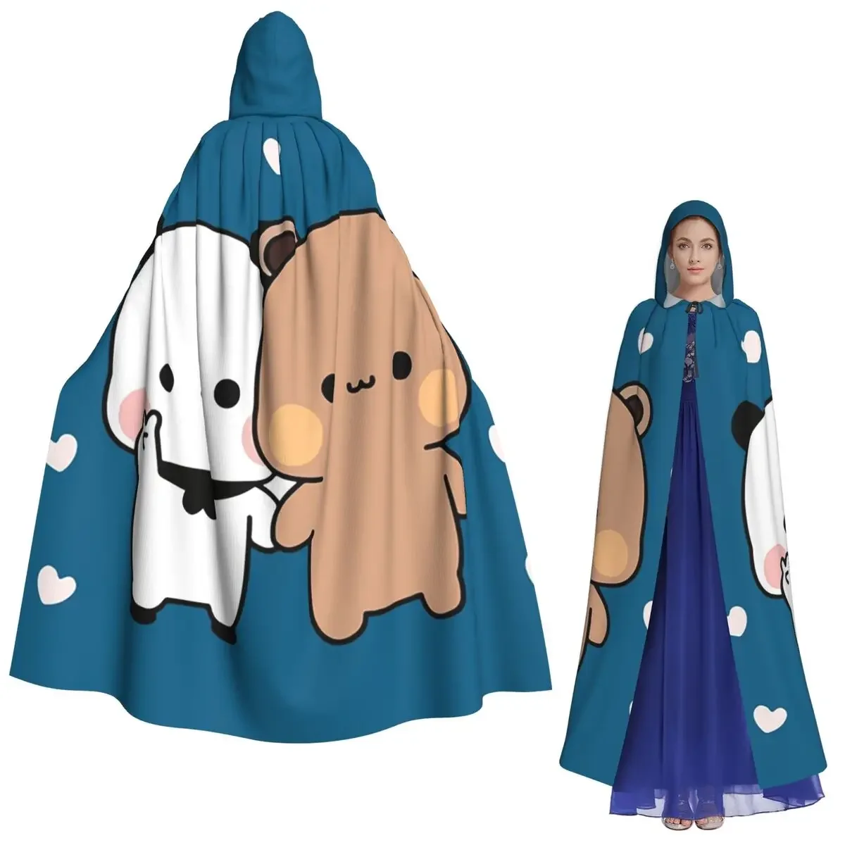 

Персик и Гома Бубу Дуду Воздушный шар Длинный плащ с капюшоном Ведьма Средневековый костюм Косплей Накидка Хэллоуин Вампир Взрослый унисекс