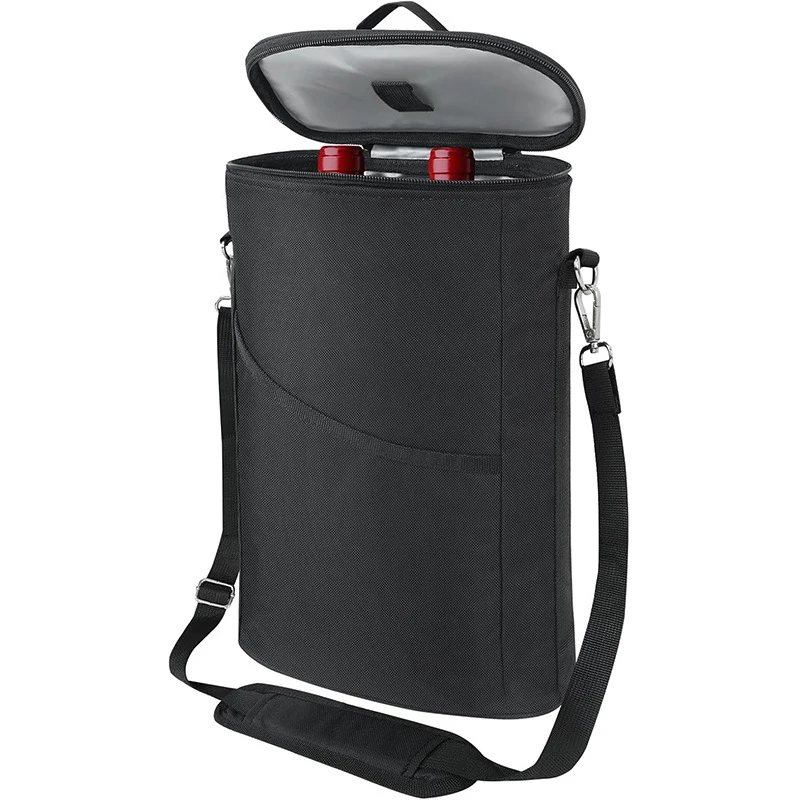 

2-Bottle Wine Cooler Bag Leak-Proof Insulated Padded Wine Gift Bag with Handles and Adjustable Shoulder Strap Wine Carrier