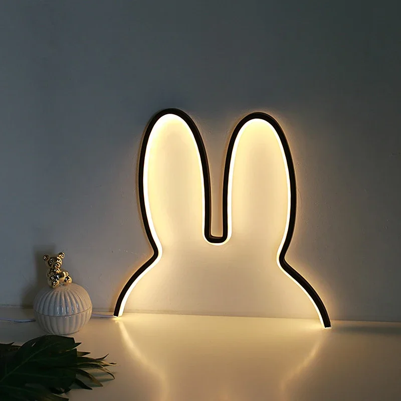 

Rabbit Led Night Light Modern USB Desk Lamp for Children's Kid Room Christmas Gift 5W Cute Home Deco Luminaire