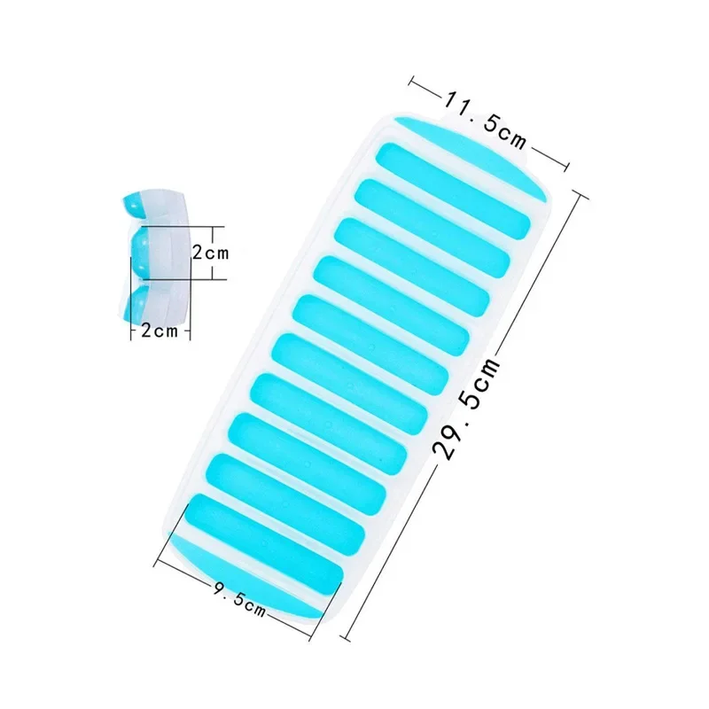 10-Gitter-Eiswürfelform mit Deckel, antihaftbeschichtet, leicht zu lösen, zum Ausdrücken von Eis am Stiel, Zylinder, Silikon-Eiswürfelform, Gelee-Schokoladenform