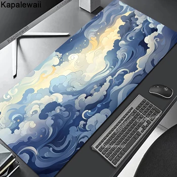 Büyük Mousepad büyük dalga sanat XXL ofis oyun hız Mouse Pad oyun halı kilitleme kenar fare Mat kauçuk oyun klavye pedleri