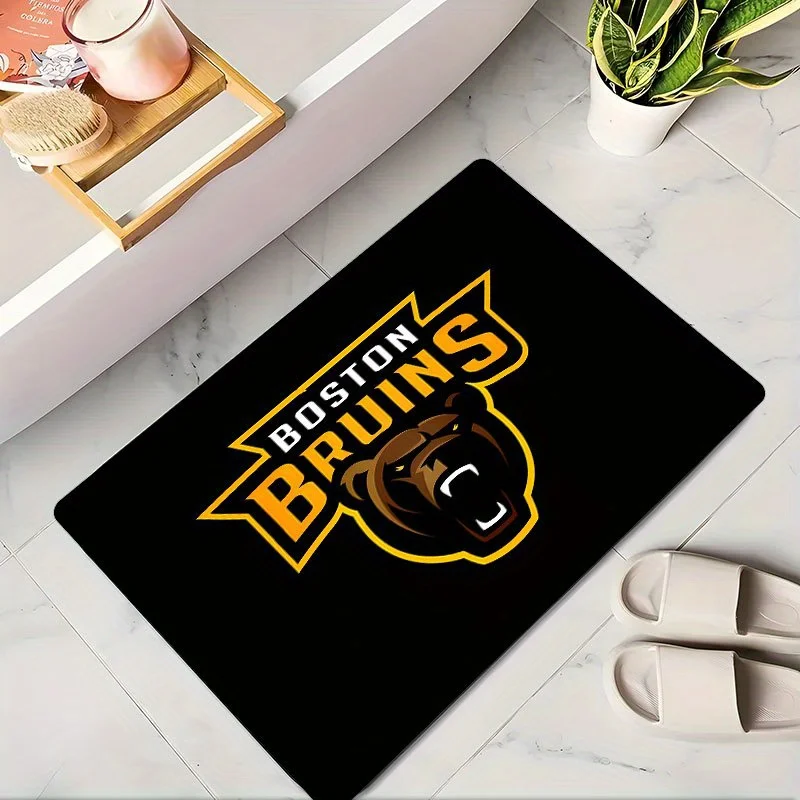 1pc Offlannel Mat, Suitable for Outdoor And Indoor Doorways, a Souvenir And Holiday Gift, Featuring The Boston Brown Bears H-Sha